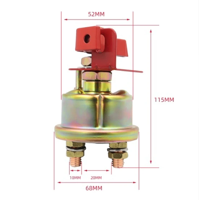 Alt view image 10 of 10 - Battery disconnect switch with locking bracket, metal knob main power cutoff switch, suitable for excavators, forklifts, and tractors