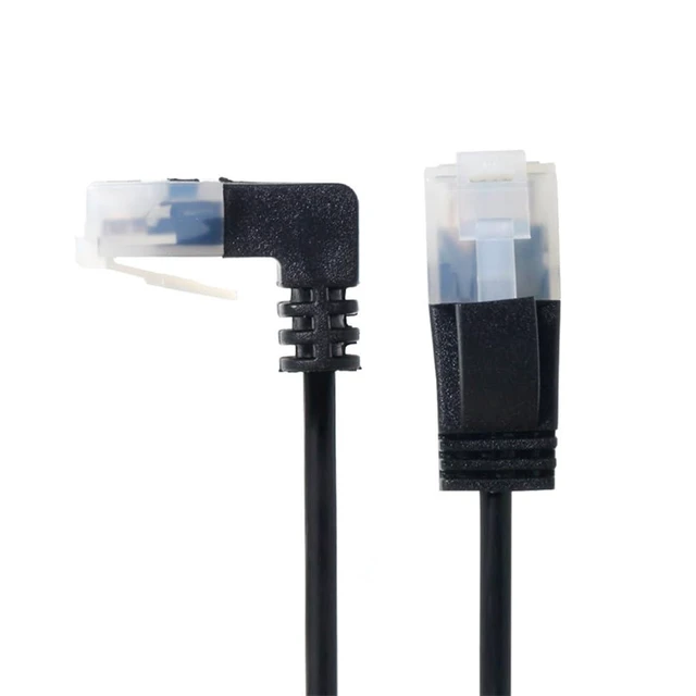 Alt view image 8 of 14 - xiwai Ultra Slim Cat6 Ethernet Cable RJ45 Down Angled to Straight UTP Network Cable Patch Cord 90 Degree Cat6a LAN for Laptop Router TV Box (1.0m)