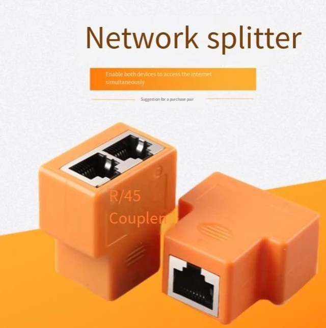 Alt view image 4 of 4 - Network patch panel for splitting one line into two for internet, IPTV, broadband and computer connection. Three-way high-speed transfer connector.