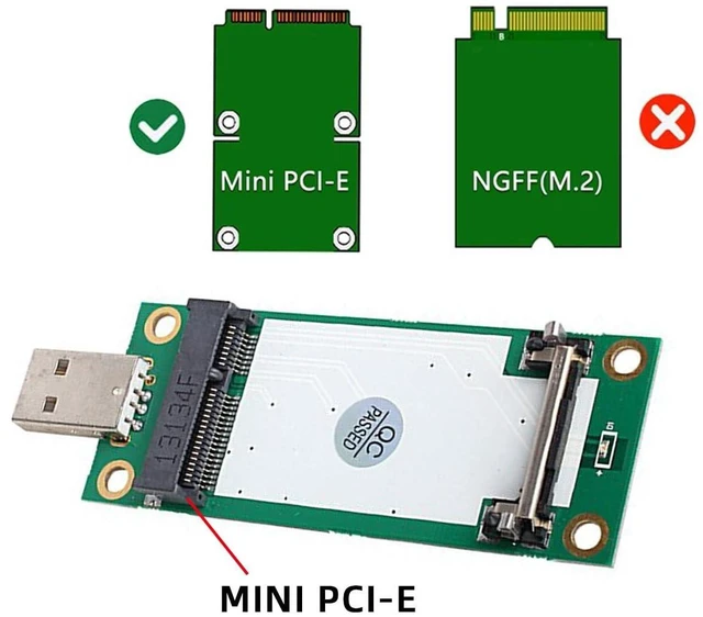 Alt view image 13 of 14 - Mini PCI-E Wireless WWAN to USB 2.0 Riser Adapter Card with SIM Card Slot for 3G/4G/5G LTE Wireless Module Modem Card