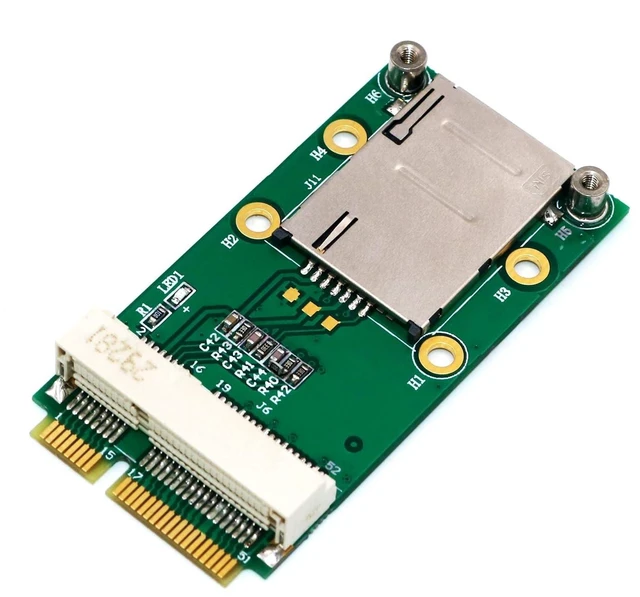 Alt view image 6 of 10 - Mini PCI-E Adapter Card mPCIe with Optional SIM Card Slot for 3G 4G Module USIM Card Slot Extension/WWAN LTE/GPS Card Desktop Laptop