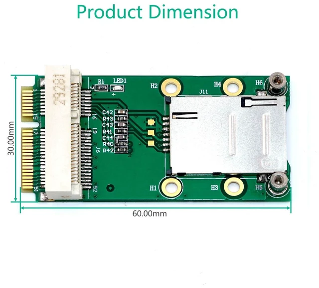 Alt view image 8 of 10 - Mini PCI-E Adapter Card mPCIe with Optional SIM Card Slot for 3G 4G Module USIM Card Slot Extension/WWAN LTE/GPS Card Desktop Laptop