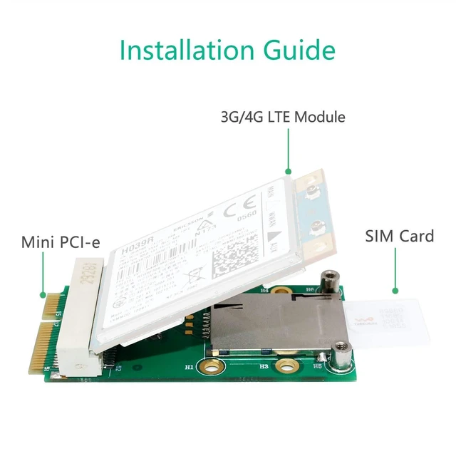 Alt view image 10 of 10 - Mini PCI-E Adapter Card mPCIe with Optional SIM Card Slot for 3G 4G Module USIM Card Slot Extension/WWAN LTE/GPS Card Desktop Laptop