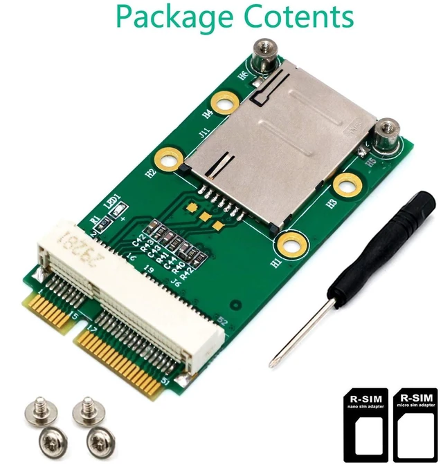 Alt view image 9 of 10 - Mini PCI-E Adapter Card mPCIe with Optional SIM Card Slot for 3G 4G Module USIM Card Slot Extension/WWAN LTE/GPS Card Desktop Laptop