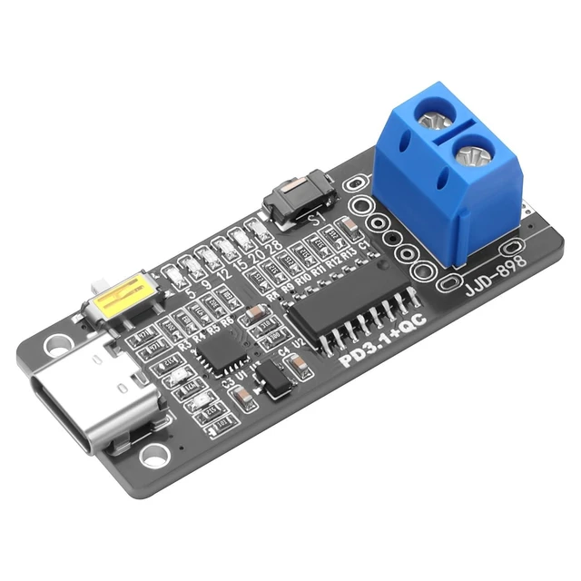 Alt view image 8 of 14 - Type-c PD3.1 QC Adjustable Voltage Trigger Module with Power Off Memory, Manual Auto Dual Mode PD Trigger