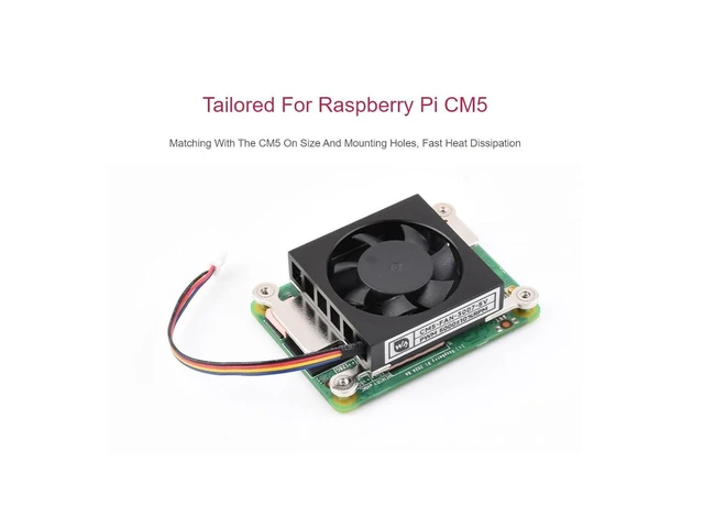 Alt view image 10 of 14 - Raspberry Pi CM5 Cooling Fan, 500010% RPM, 5V, 54x39x13mm, Desktop/Radiator Compatible