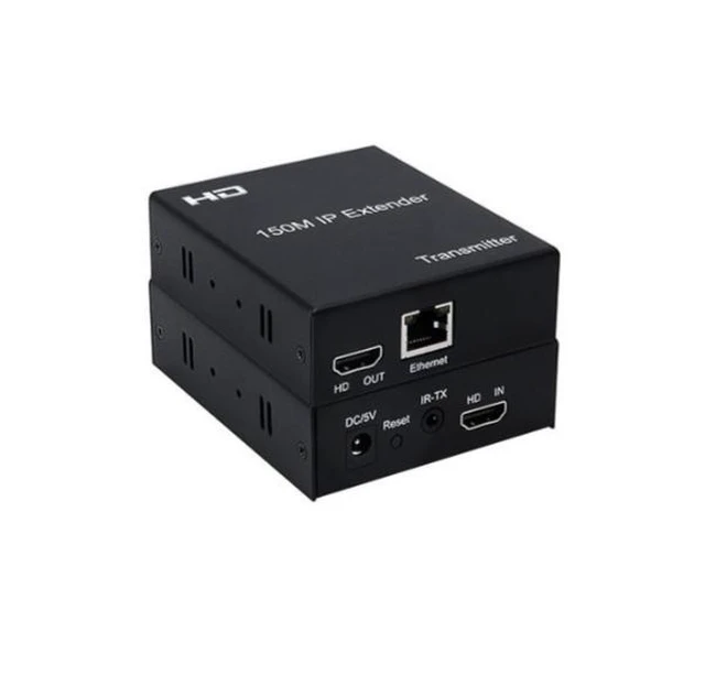 Alt view image 7 of 8 - High-definition HDMI extender 150 meters HDTV to RJ45 single network cable signal extender with IR infrared 1080P
