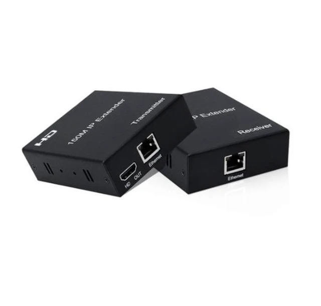 Alt view image 8 of 8 - High-definition HDMI extender 150 meters HDTV to RJ45 single network cable signal extender with IR infrared 1080P