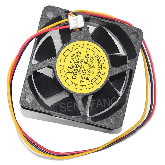Alt view image 7 of 10 - for D60BV-12 Server Cooling Fan 60 * 60 * 25MM 6025 6CM 3Pin DC12V 0.50A