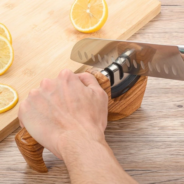 Alt view image 8 of 10 - 3 Stages Knife Sharpener Portable and Manual Sharpening Tool Knives Sharpening Stone Razor Sharp Tool for Home Kitchen