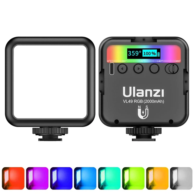 Alt view image 7 of 12 - VL49 RGB Video Lights LED Camera Light with 3 Cold Shoe & 1/4 Screw