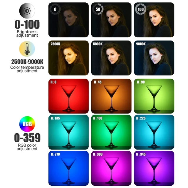 Alt view image 9 of 12 - VL49 RGB Video Lights LED Camera Light with 3 Cold Shoe & 1/4 Screw