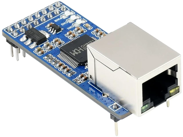 Alt view image 8 of 14 - 2-Channel UART to Ethernet Converter, Serial Port Transparent Transmission Module UART TTL and RJ45 Ethernet Bi-Directional Transmission, with Control Pin for Raspberry Pi/Arduino/STM32,ect.