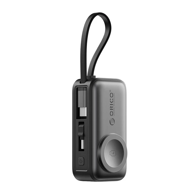 Alt view image 8 of 14 - 5000mAh Portable Charger with Built-in USB-C Cable, Mini Power Bank for Apple Watch, Fast Charge Battery Pack with Kickstand for iPhone 17/16, Apple Watch S11/S10 -S18-C