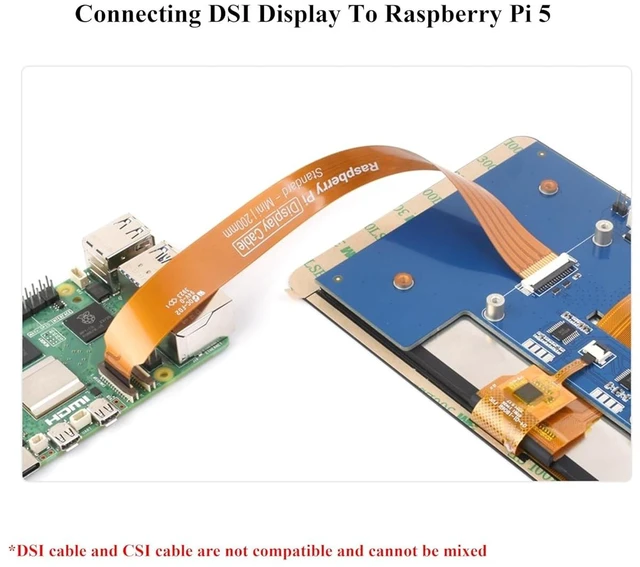 Alt view image 9 of 10 - 5PCS Official Pi DSI Display FPC Flexible Cable Compatible with Raspberry Pi 5, 22Pin to 15Pin, Suitable for RPi 5 Connecting to DSI Display Screen (200mm/20cm/0.65ft Length)