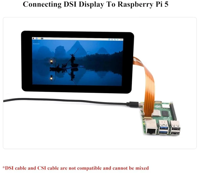 Alt view image 8 of 10 - 5PCS Official Pi DSI Display FPC Flexible Cable Compatible with Raspberry Pi 5, 22Pin to 15Pin, Suitable for RPi 5 Connecting to DSI Display Screen (200mm/20cm/0.65ft Length)
