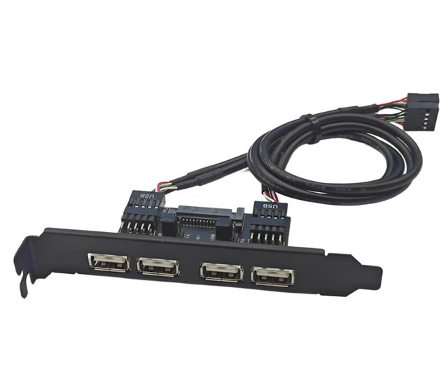 Alt view image 5 of 8 - The rear panel cable of the desktop computer for 9-pin expansion USB 2.0, the panel cable of the computer case for USB interface, with a cable for taking out the plug.