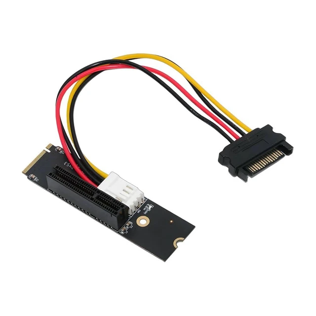 Alt view image 8 of 14 - xiwai NGFF M.2 M-Key NVMe Extender to PCI-E 4.0 X16 X8 X4 X1 Adapter Graphics Card Riser 12V/5V SATA Power Cord PCI-Express for M2 2260 2280