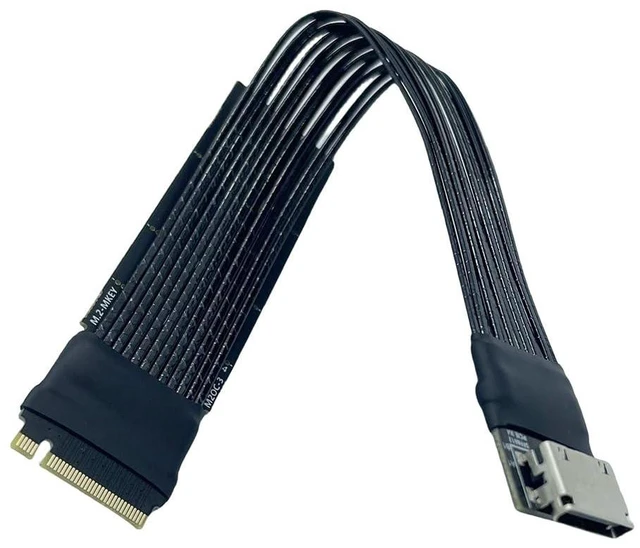 Alt view image 8 of 14 - PCIe 4.0 X4 Extension Cable Compatible with M.2 M Key NVME to Oculink SFF-8611 4iSFF-8612 External gen4 Adapter M2OC1C (15CM)
