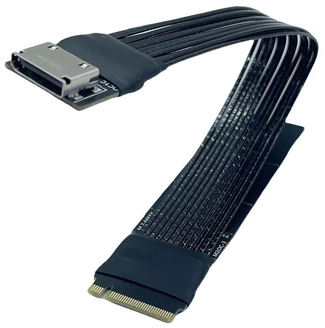Alt view image 12 of 14 - PCIe 4.0 X4 Extension Cable Compatible with M.2 M Key NVME to Oculink SFF-8611 4iSFF-8612 External gen4 Adapter M2OC1C (15CM)