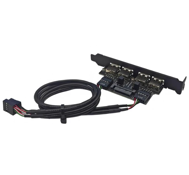 Alt view image 8 of 8 - The rear panel cable of the desktop computer for 9-pin expansion USB 2.0, the panel cable of the computer case for USB interface, with a cable for taking out the plug.