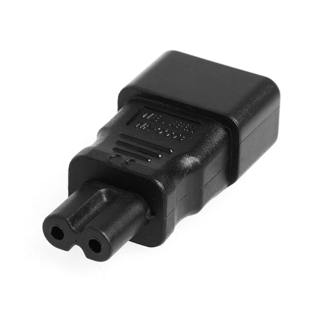 Alt view image 8 of 14 - IEC60320 C14 Male to C7 Female 2Pin Power Extension Adapter AC Convertor Straight Connector