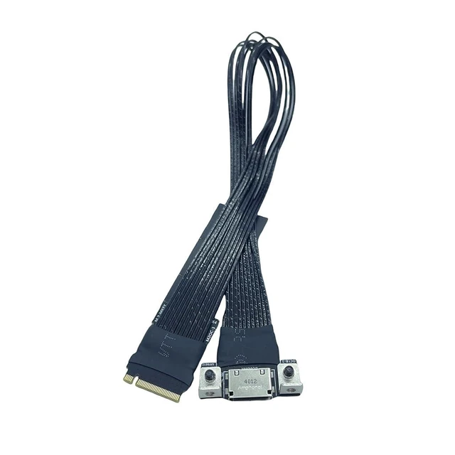 Alt view image 8 of 12 - M.2 NVMe M Key to Oculink 4i / SFF8611 Extension Cable PCIe4.0 X4 Gen3 4 Compatible with T10 / SAS-4 SFF-8612 (15cm)