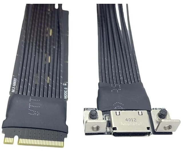 Alt view image 7 of 12 - M.2 NVMe M Key to Oculink 4i / SFF8611 Extension Cable PCIe4.0 X4 Gen3 4 Compatible with T10 / SAS-4 SFF-8612 (15cm)