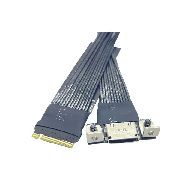 Alt view image 11 of 12 - M.2 NVMe M Key to Oculink 4i / SFF8611 Extension Cable PCIe4.0 X4 Gen3 4 Compatible with T10 / SAS-4 SFF-8612 (15cm)
