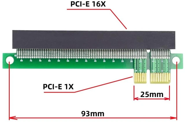 Alt view image 10 of 14 - Express 1x to 16x Extender Converter Riser Card Adapter Male to Female Extension for Graphics Card