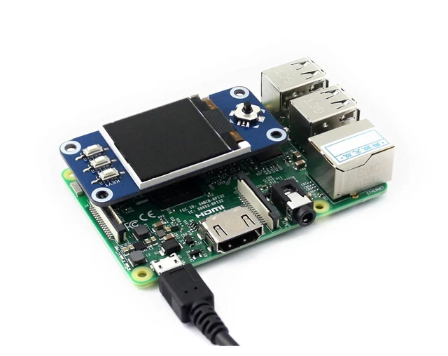 Alt view image 12 of 14 - 1.44inch LCD Display HAT Compatible with Raspberry Pi 5/ 4B/3B+/3B/2B/A+/Zero W/WH/Zero 2 W/Pico/Pico 2W, etc. RGB 65K Color 128 x128 Pixels, SPI Interface, with Embedded Controller