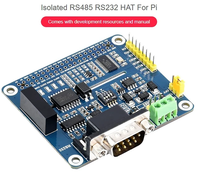 Alt view image 10 of 14 - Isolated RS485 RS232 Expansion HAT Board for Raspberry Pi 4B/3B+/3B/2B/Zero/Zero 2 W/Zero 2 WH,Adopt SC16IS752 UART Expansion Chip,SPI to RS485 and RS232 Up to 921600bps Data Rate