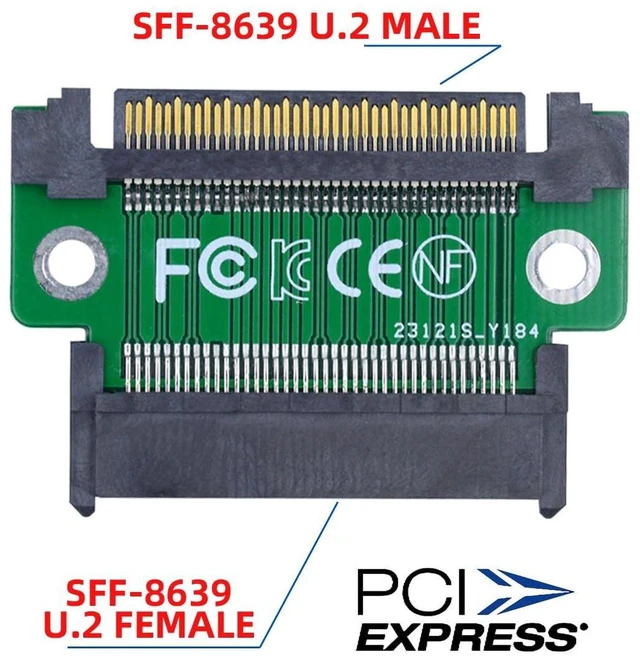 Alt view image 11 of 14 - SFF-8639 NVME U.2 U2 PCIe 4.0 SSD Adapter Male to Female Extension 68pin PCI Express PCBA