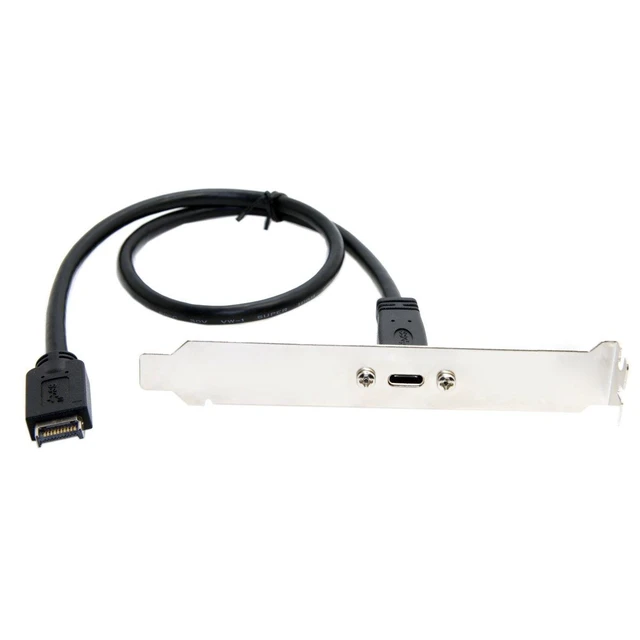 Alt view image 12 of 14 - USB 3.1 Gen 2 10Gbps USB Type-E Motherboard to USB C Front Panel Header Extension Cable Adapter with 12cm PCI-E Bracket