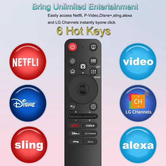 Alt view image 9 of 12 - AI Voice Magic Remote Control for LG TV Remote Compatible with LG OLED QNED UHD NanoCell Webos Smart TVs