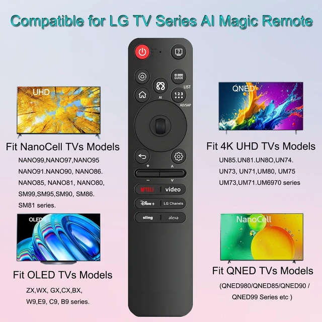 Alt view image 10 of 12 - AI Voice Magic Remote Control for LG TV Remote Compatible with LG OLED QNED UHD NanoCell Webos Smart TVs