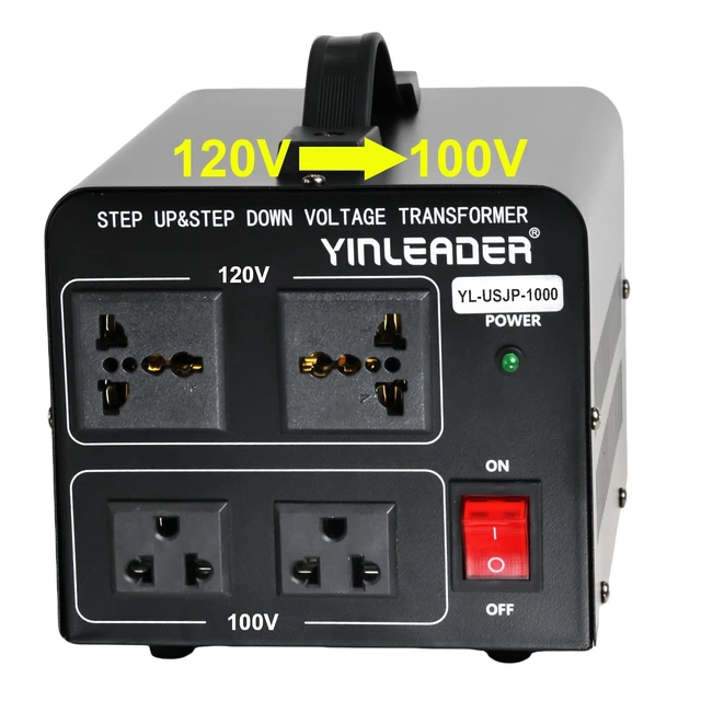 Alt view image 7 of 12 - 1000W US 120V to 100V JP Japan Voltage Converter Step Down/Up Transformer Ideal for Japanese turntable/rice cooker/mochi maker/player/cassette deck/heater/dehumidifier/slot machine, etc