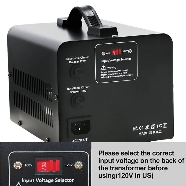 Alt view image 10 of 12 - 1000W US 120V to 100V JP Japan Voltage Converter Step Down/Up Transformer Ideal for Japanese turntable/rice cooker/mochi maker/player/cassette deck/heater/dehumidifier/slot machine, etc
