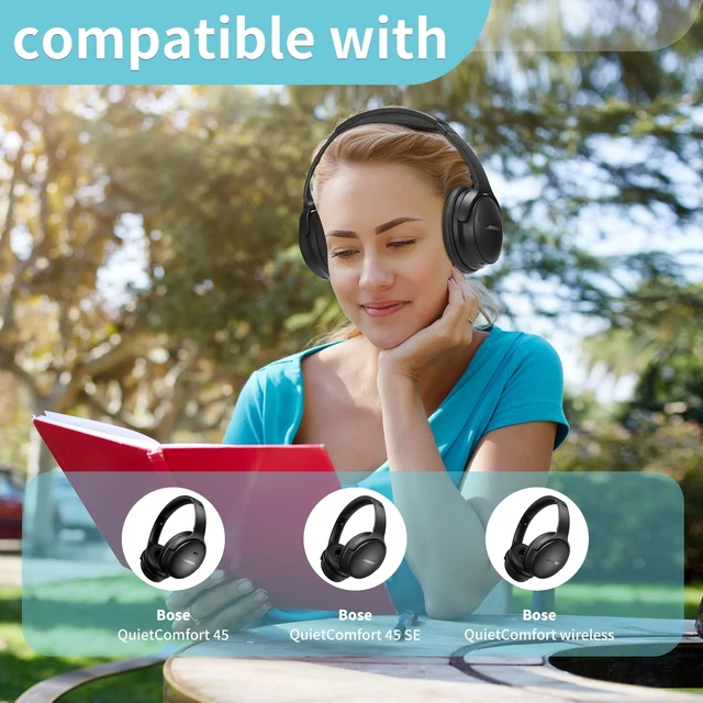 Alt view image 9 of 14 - QC45 Ear Cushions for Bose qc45/45 SE,Larger and Thicker (Moonstone Blue)