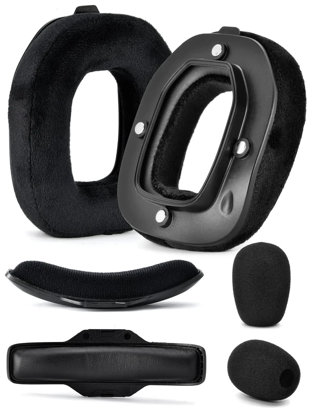 Alt view image 7 of 12 - Velour Earpads for Astro A40 TR Headset | A40 TR Mod Kit Ear Cushions and Headband, Upgrade High-Density Noise Cancelling Foam, Added Thickness