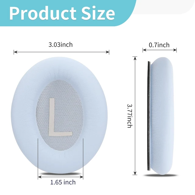 Alt view image 13 of 14 - QC45 Ear Cushions for Bose qc45/45 SE,Larger and Thicker (Moonstone Blue)