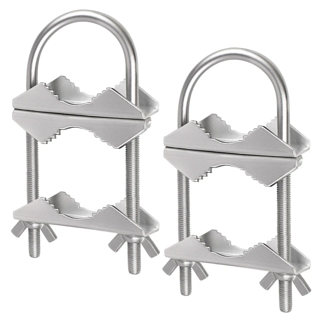 Main image of Antenna Mast Clamp V Jaw Bracket Kit with U Bolts Mast to Mast Pole Mount Heavy Duty Galvanized Zinc-Plated Iron Anti-Rust 1 to 3.7 in 25-94mm Pole Diameter Outdoor Antennas 2 Sets