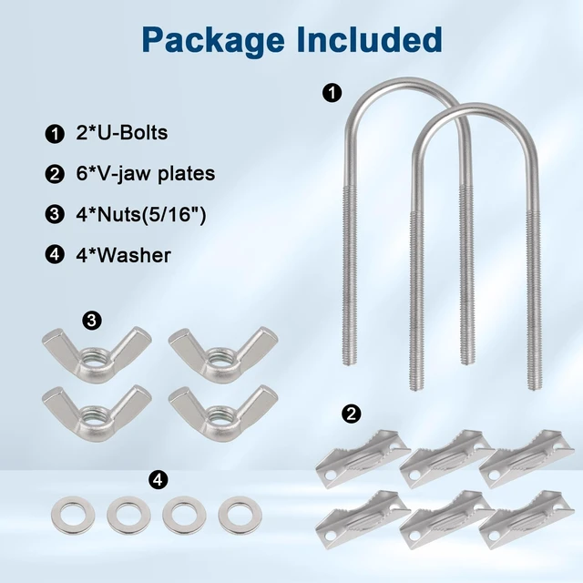 Alt view image 5 of 7 - Antenna Mast Clamp V Jaw Bracket Kit with U Bolts Mast to Mast Pole Mount Heavy Duty Galvanized Zinc-Plated Iron Anti-Rust 1 to 3.7 in 25-94mm Pole Diameter Outdoor Antennas 2 Sets