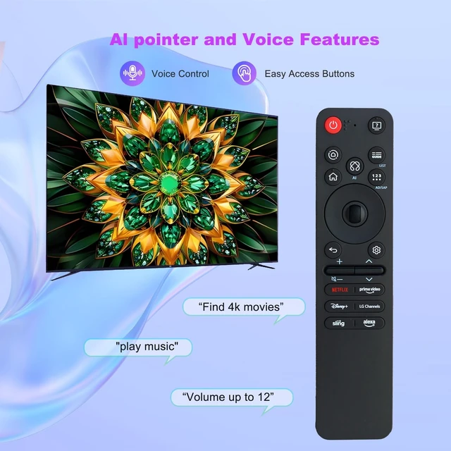 Alt view image 10 of 12 - MR25GA Voice Remote Control is Suitable for The for LG MR25GA Magic Remote Control. Compatible with LG Smart TV OLED C5/B5/G5 Series, QNED 92A/ 85A/80A/ UA77 Series, M5 AI, Pointer, Alexa Voice