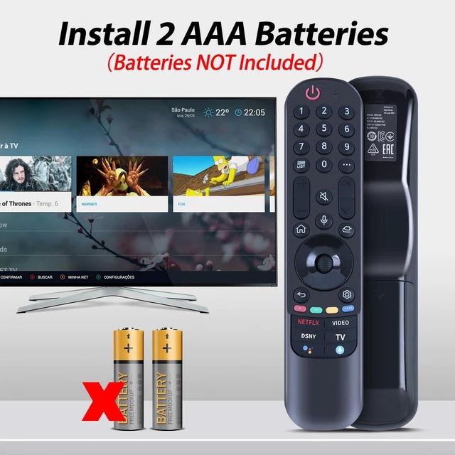 Alt view image 13 of 14 - AN-MR21GC MR21GA Voice Magic Remote Control for LG 2021 OLED G1, C1, A1 Series, 2021 QNED Mini-LED NanoCell UHD TVs UP80, UP75 Series TVs