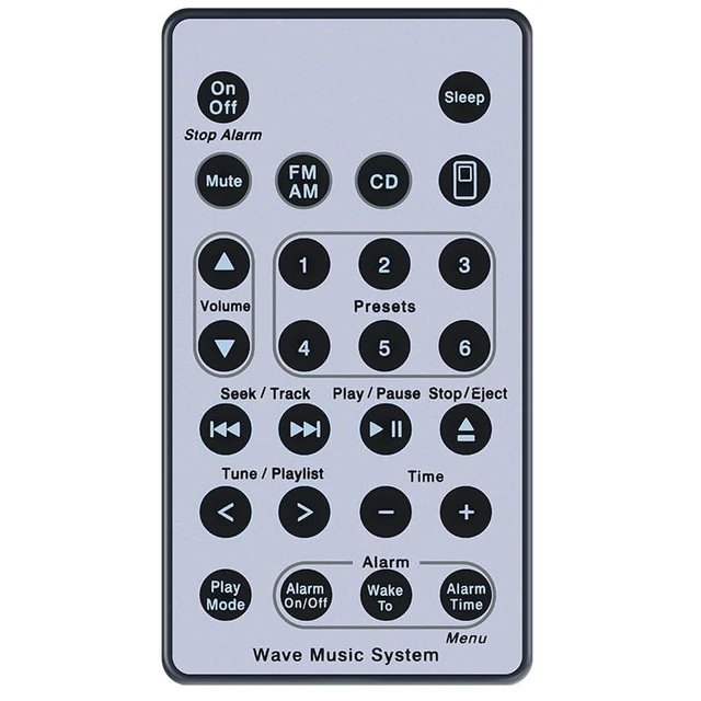 Alt view image 7 of 12 - Universal Replacement Remote Control Fits for Bose Wave Sound Touch Music Radio System I II III IV, AWRCC2 AWRCC3 AWRCC1 AWRCC4 AWRCC6 Wave Music System