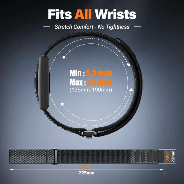 Alt view image 13 of 14 - Nylon Band Compatible with Polar Loop (2025) / Visible Wrist band 2.0, Hook and Loop Elastic Band for Polar Visible Wrist band 2.0 for Men Women