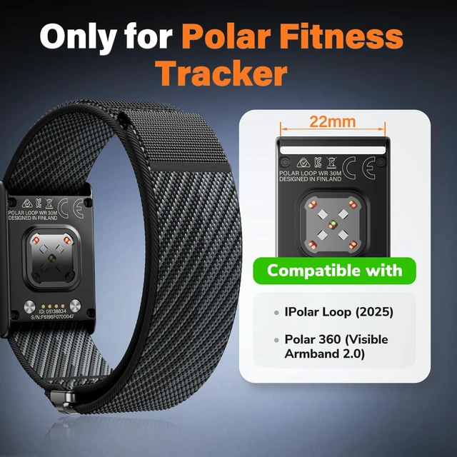 Alt view image 11 of 14 - Nylon Band Compatible with Polar Loop (2025) / Visible Wrist band 2.0, Hook and Loop Elastic Band for Polar Visible Wrist band 2.0 for Men Women
