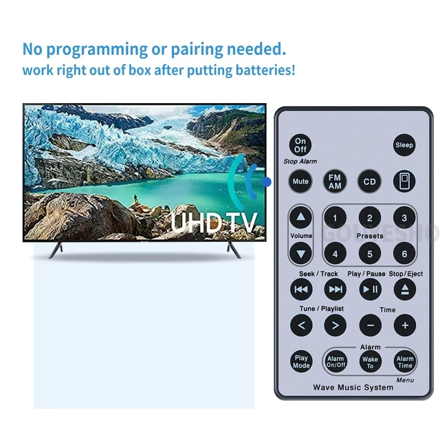 Alt view image 9 of 12 - Universal Replacement Remote Control Fits for Bose Wave Sound Touch Music Radio System I II III IV, AWRCC2 AWRCC3 AWRCC1 AWRCC4 AWRCC6 Wave Music System
