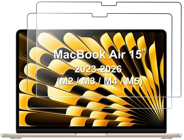 Alt view image 8 of 14 - 2 Pack Screen Protector for 15" MacBook Air 2026-2023 9H HD Clear Tempered Glass Anti-Scratch Bubble-Free Film Guard Screen Protector for MacBook Air 15 Inch 2026-2023 M5-M2